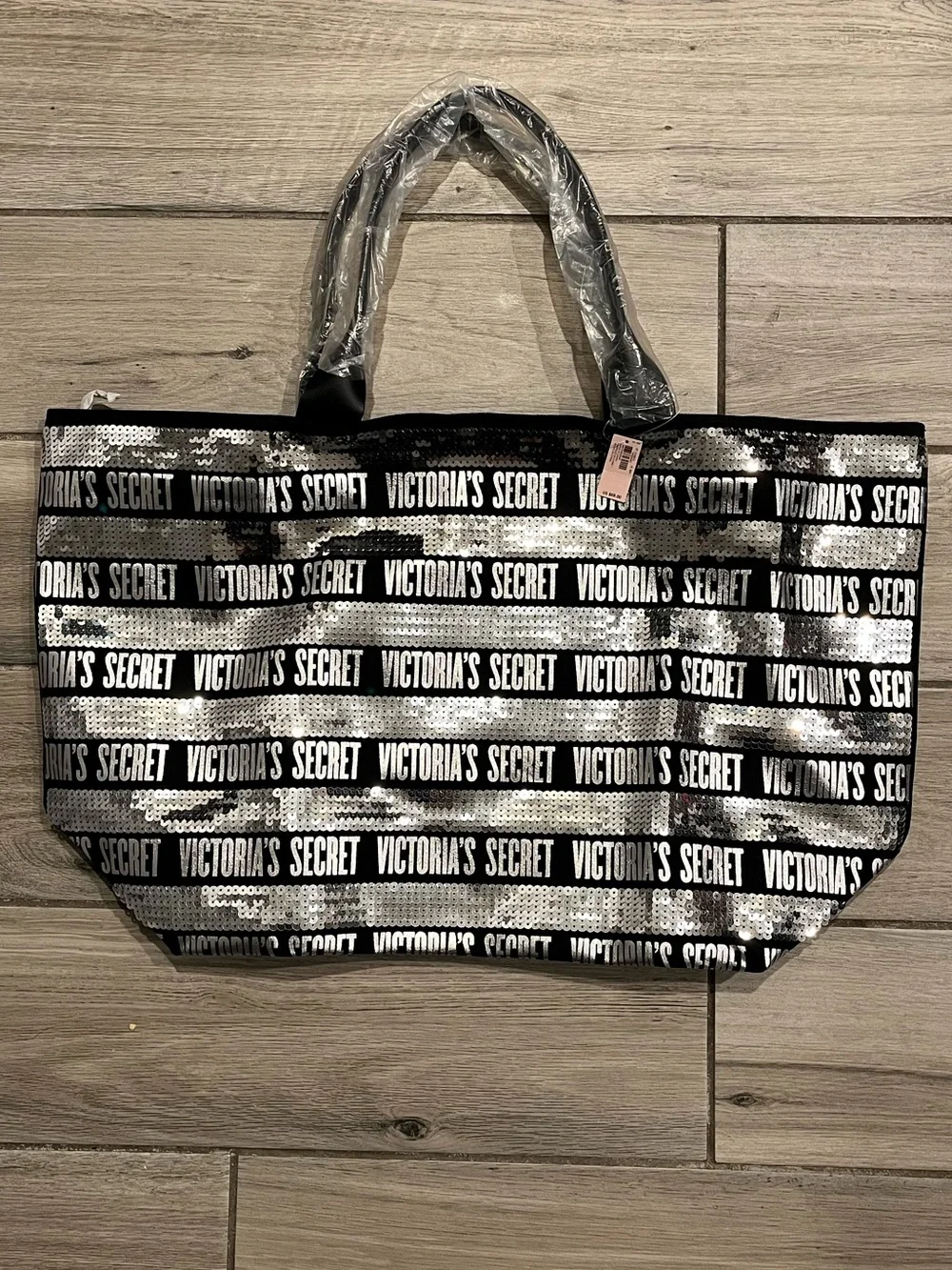 Victoria's Secret Sequin Tote and Cosmetic Bag